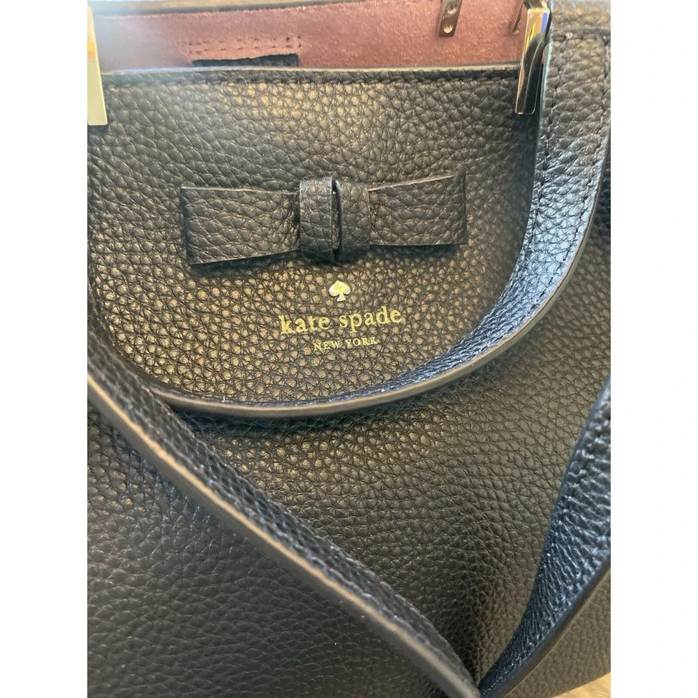 KATE SPADE Gwyn Pershing Street Wkru5495 Black Leather Satchel NWOT and Dust Ba